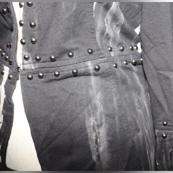 VOCAL Rock Studded COTTON Cardigan with Bleach dye and comfort fit - Picture 13 of 16